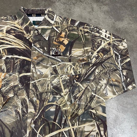 Vintage Advantage Camouflage Camo Button Up Shirt Hunting Grunge - Picture 2 of 8